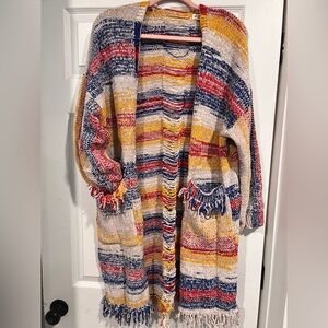 Showstopper!! POL Oversized Multicolor Striped Cardigan NWT Size Sm but fits XL